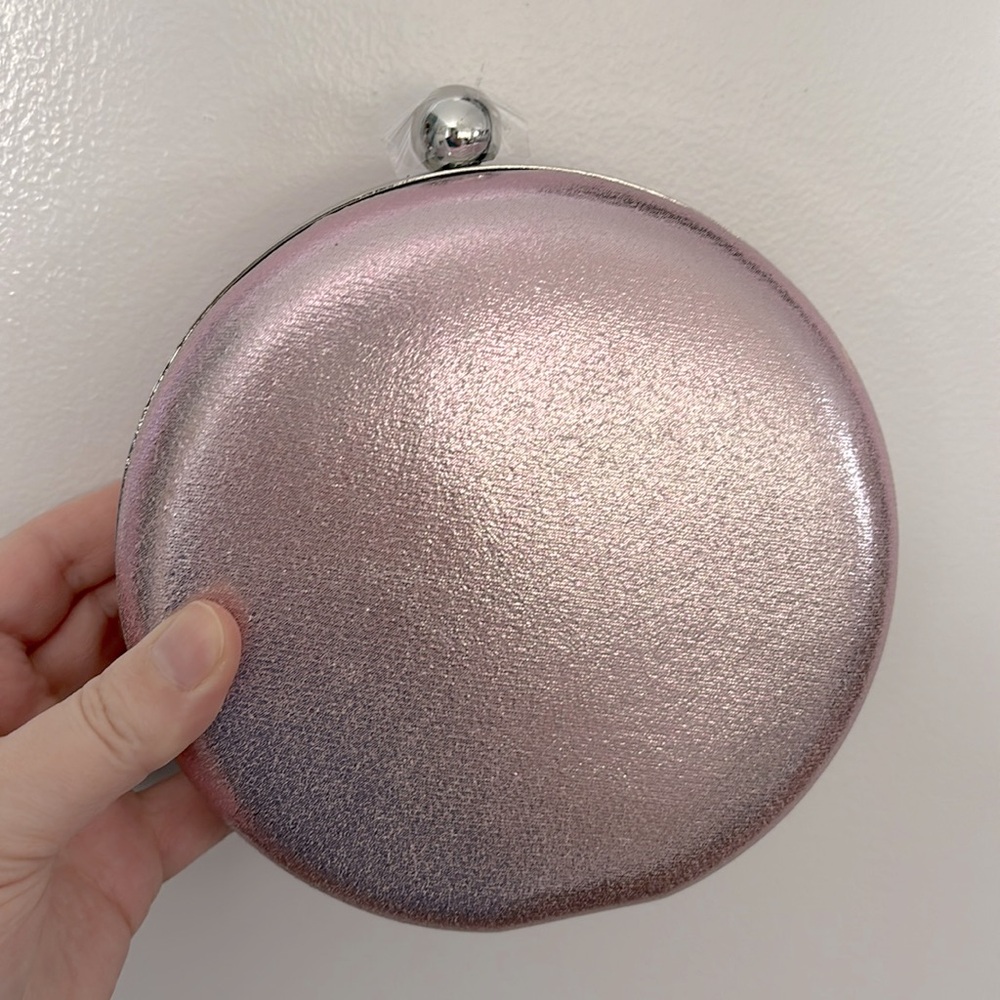 Nordstrom Blush Metallic Circle Clutch NEW